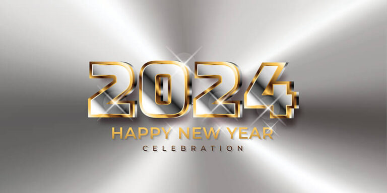 70 Happy New Year YouTube Covers 2025 Download Quotes Square   Silver Classic Happy New Year 2024 Facebook Banner 768x384 