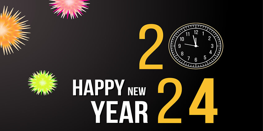 Happy New Year 2024 Design For Facebook Banner