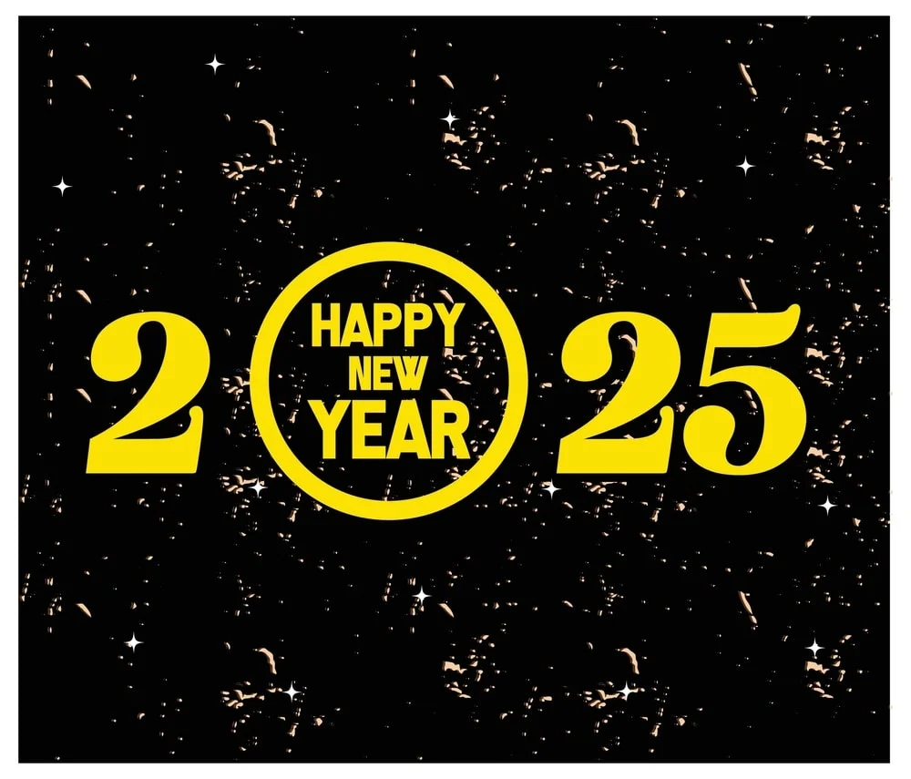 Yellow Happy New Year 2025 Hd Free Download Image Min