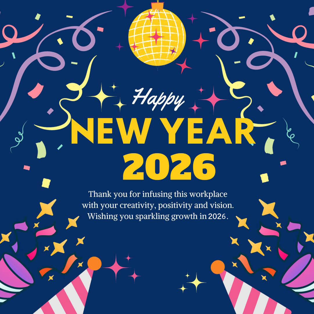 Happy New Year 2026 Greeting Card Image For Eomployees HD Free