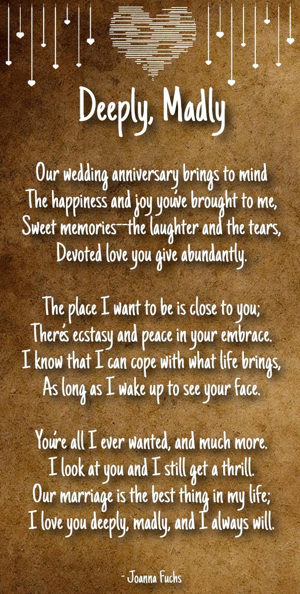 Short Anniversary Sentiments and Poems for Husband - Quotes Square
