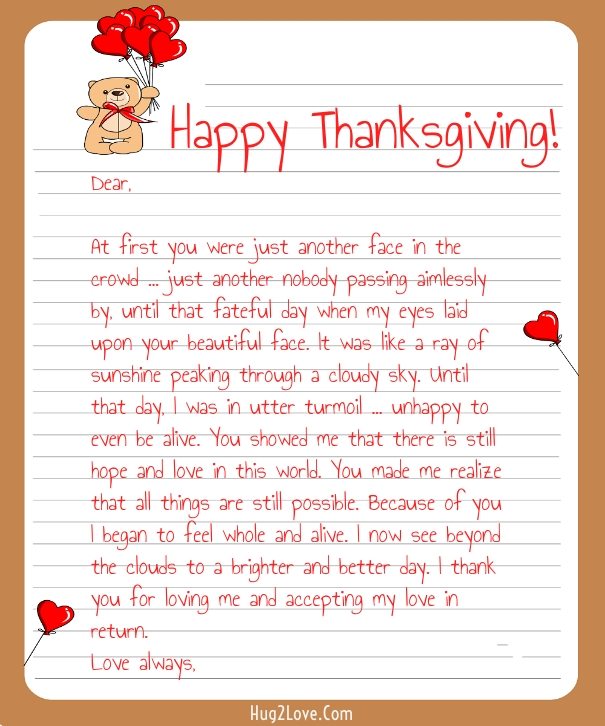 thanksgiving paragraphs for girlfriend